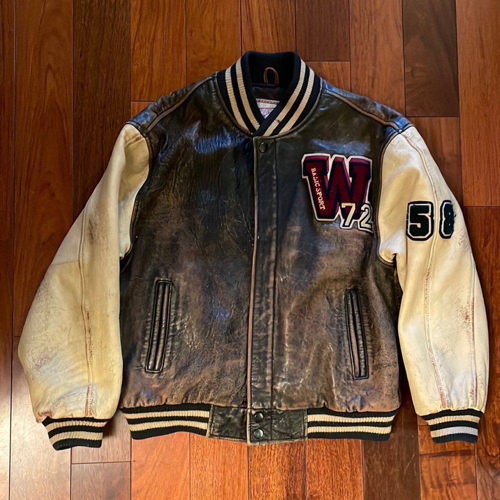Vintage GAP Leather Varsity Jacket size L